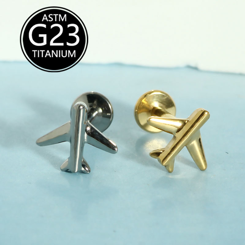 2025 New G23 Titanium Lip Labret Stud ASTM F136 Cool Stylish Aircraft Ear Bone Nail Piercing Jewelry - Image 2