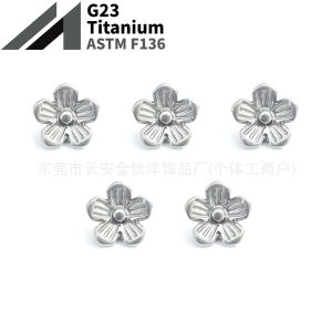 G23 Titanium Internal Thread Simple Flower Cartilage Ear Stud - 14G 1.2x14mm Body Piercing Jewelry