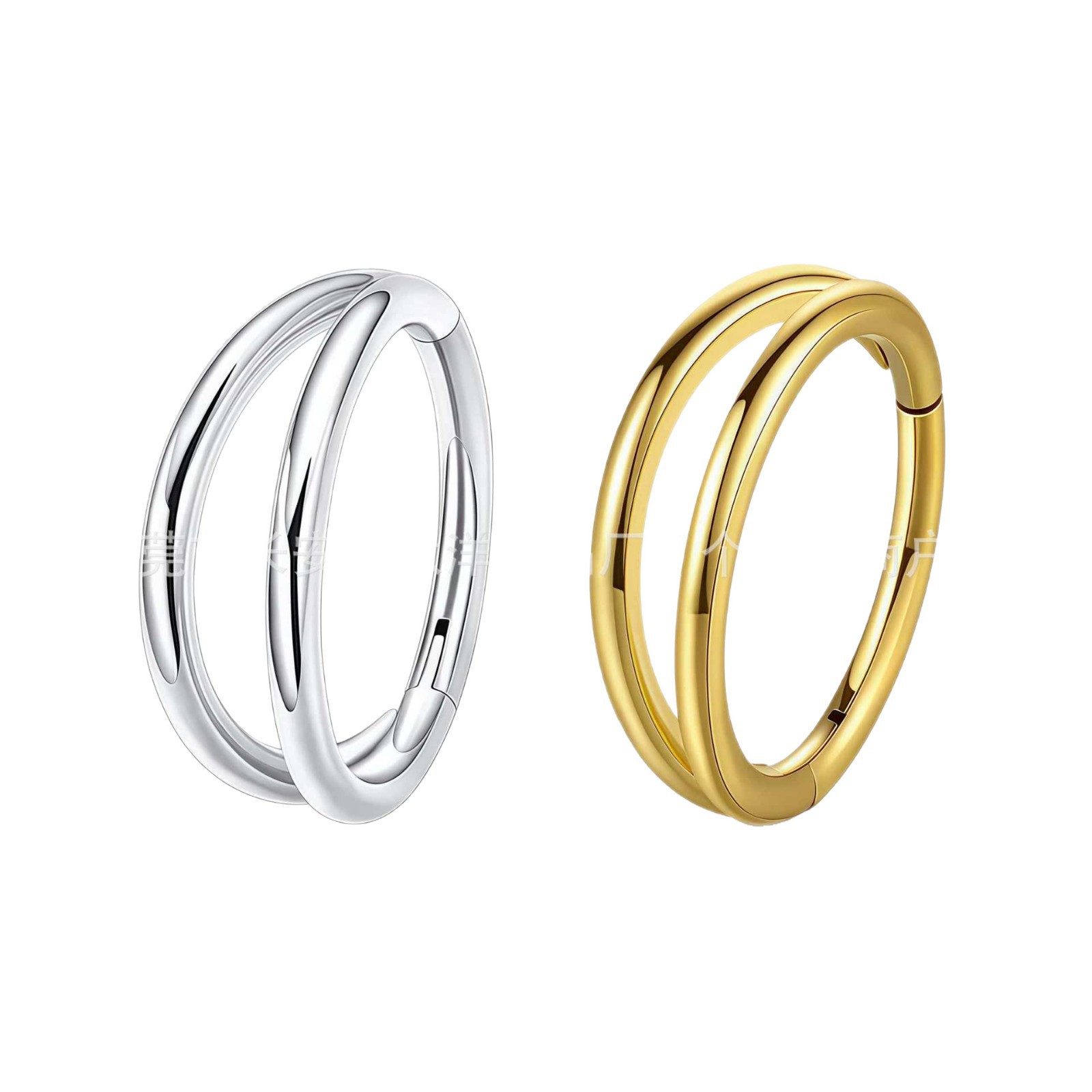 F136 Titanium Double-Layer Seamless Open Nose Ring, Ear Ring, Lip Ring, Ear Bone Ring - G23 Titanium Alloy Body Piercing Jewelry - Image 5