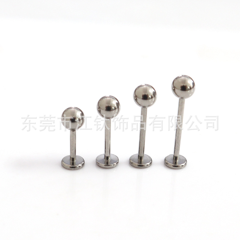 G23 Titanium Lip Stud 1.0mm Thickness Internal Ball Piercing Jewelry – ASTM F136 - Image 3