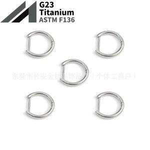 F136 Titanium Straight Needle D-Type Earrings, Ear Hoops, Nose Rings, Lip Rings, Closed Ear Bone Rings, Body Piercing Jewelry