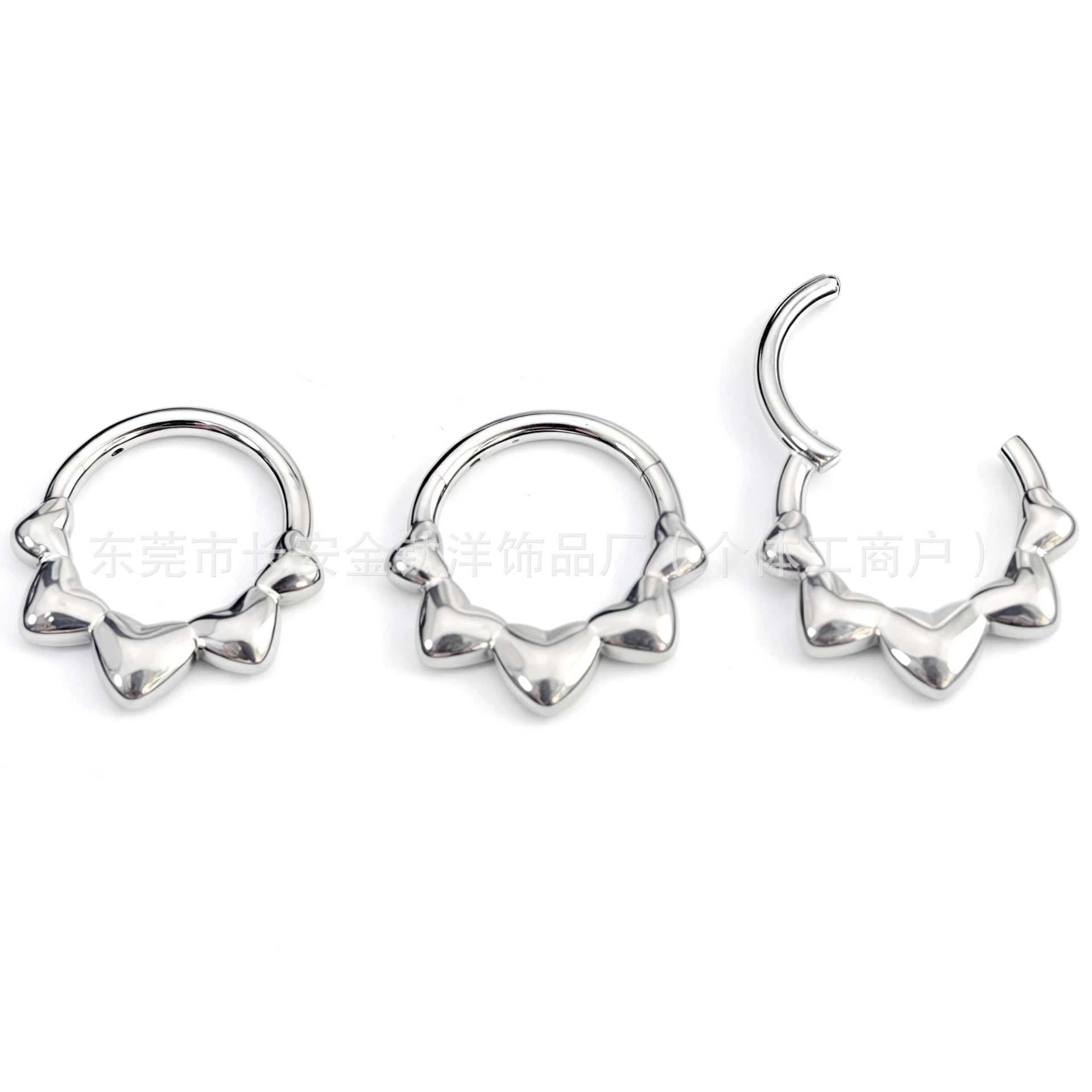 F136 Titanium Heart-Shaped Closed Ring Earring Nose Ring Seamless Ring Piercing Jewelry - Image 2