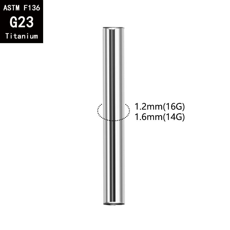 G23 Titanium Internal Thread Straight Rod Tongue Nail Earrings F136 Titanium Alloy Ear Bridge Basic Rod Body Piercing Jewelry Accessories - Image 4