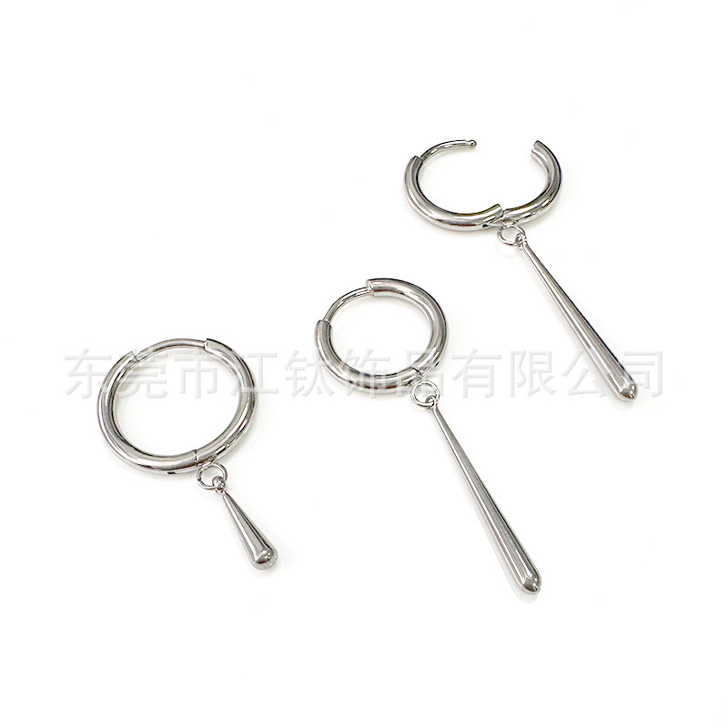 G23 Titanium Earring Pendant Water Drop Earrings Body Piercing Jewelry Cartilage Coil - Image 5