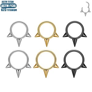 G23 Titanium Piercing Nose Ring Pointed Seamless Closed Ring Septum Cartilage Earring