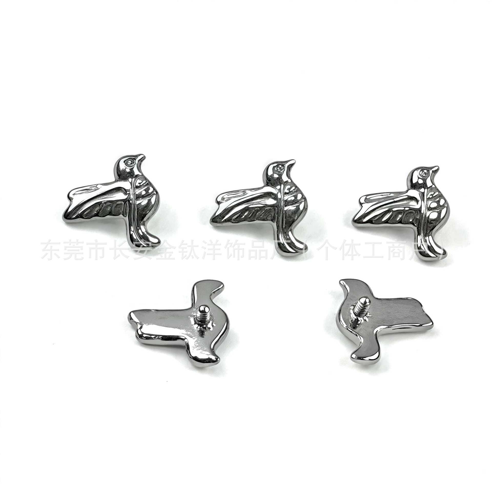 F136 Titanium Smooth Bird Internally Threaded Ear Nail Nose Nail Cochlea Ear Bone Nail G23 Titanium Alloy Body Piercing Jewelry - Image 5