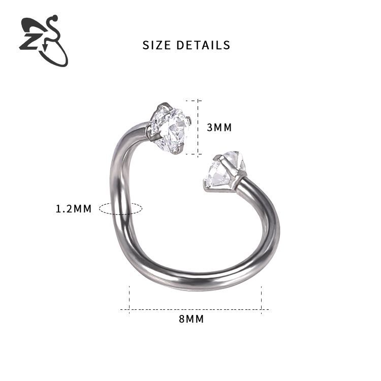 Personalized Round Zircon Stainless Steel Ear Clip for Women - Geometric Exotic Ear Clip Without Ear Holes - Image 5