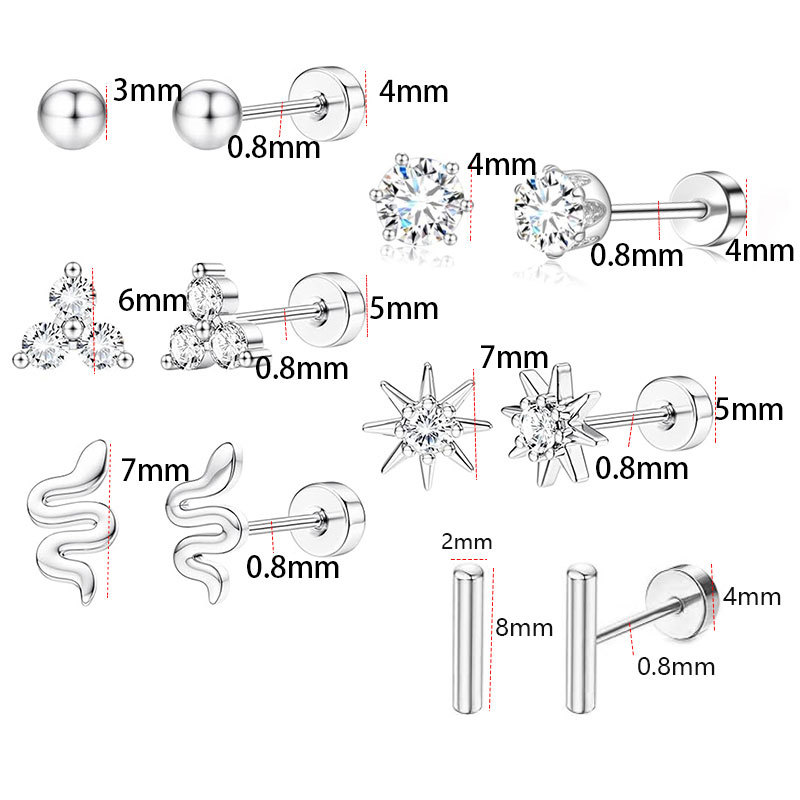Sun Earring Set Stainless Steel One-Piece Ear Bone Stud Earrings for Men Women Wholesale - Image 2
