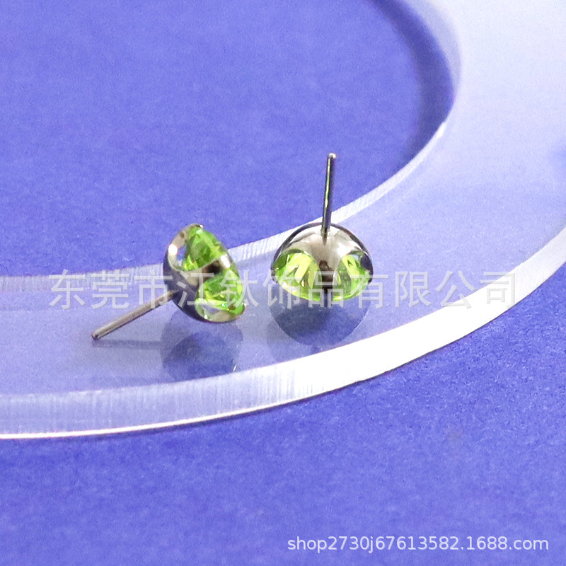 F136 Titanium Ear Studs Pin Round Bottom Inlaid Claw Set 5A Zircon G23 Titanium Alloy Body Piercing Jewelry Ear Bone Nails - Image 3