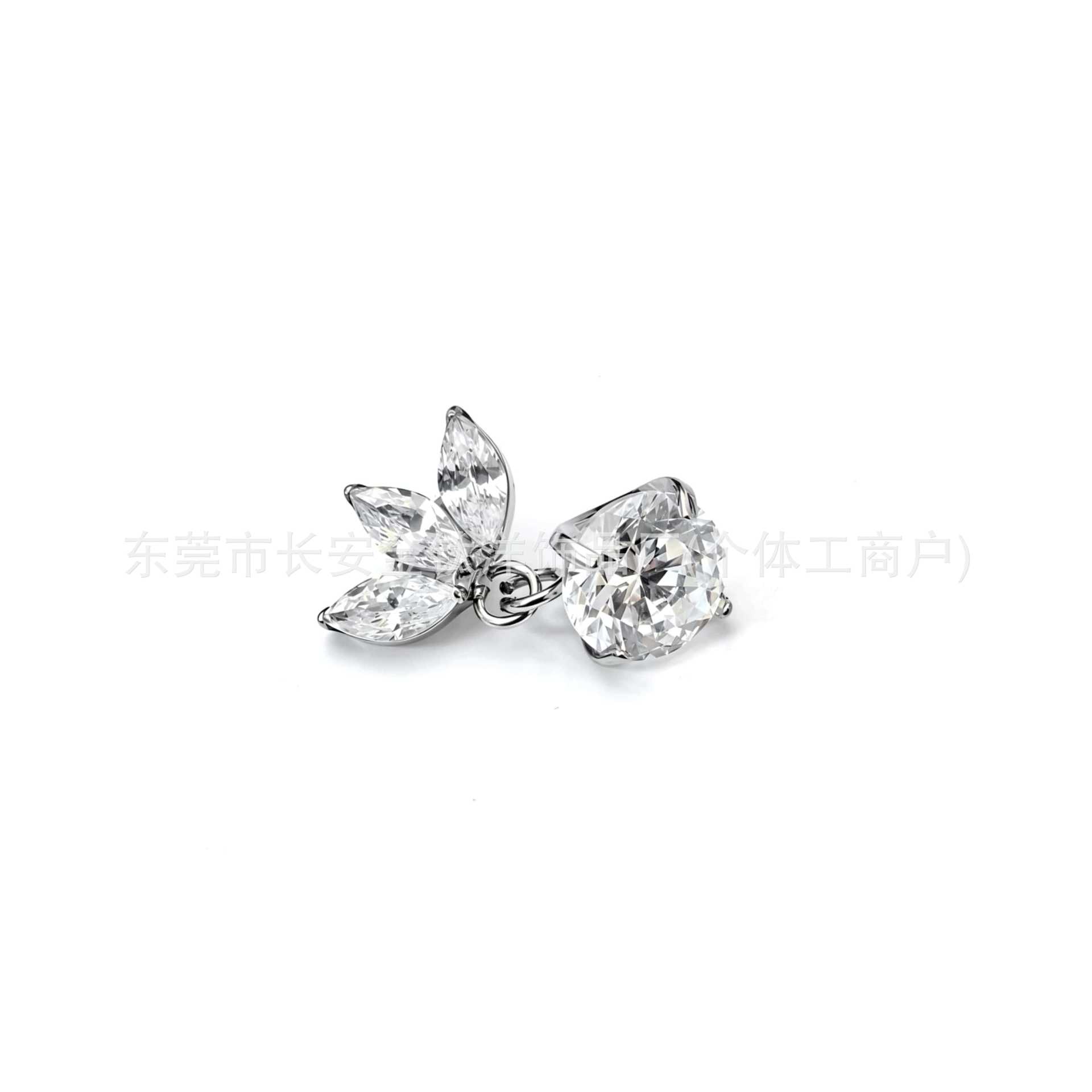 F136 Titanium Marquise CZ Pendant Cartilage Ear Studs - Flat Back Ear Bone Piercing Jewelry - Image 3