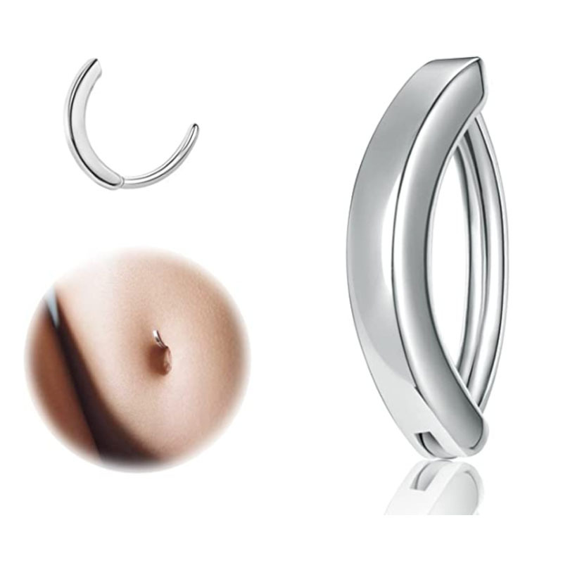 Simple Stainless Steel Rose Gold Belly Button Ring for Unisex Navel Piercing Jewelry Wholesale - Image 3