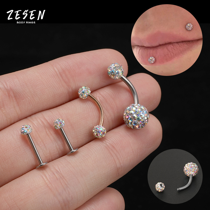 European American Silver Straight Rod Multi-Diamond Ball Stud Earrings, Korean Fashion Zircon Gold-Plated Jewelry - Image 3