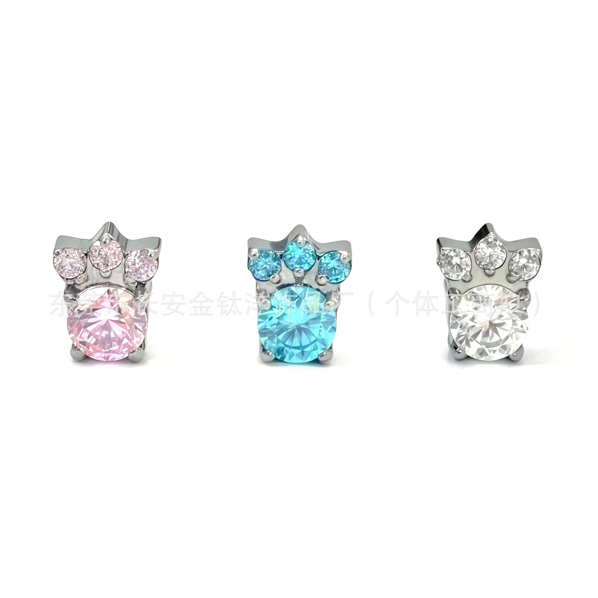 F136 Titanium Internal Thread Cat Claw Zircon Earring Lip Nail Ear Bone Nail G23 Titanium Alloy Body Piercing Jewelry 1.2x14mm - Image 5