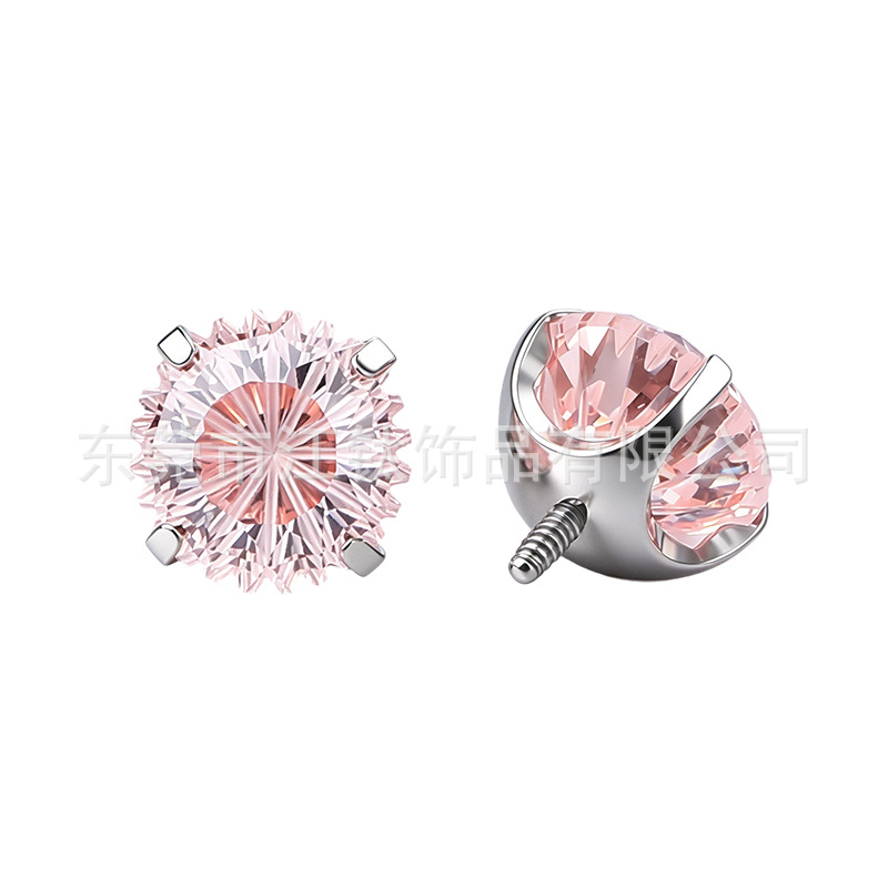 G23 Titanium Round Bottom Toothed Edge Ferris Wheel Ear Stud Lip Stud Body Piercing Jewelry - Image 5