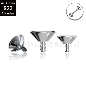 F136 Titanium Alloy Internally Threaded Earring Funnel Claw Set Lip Nail Ear Bone Piercing Jewelry