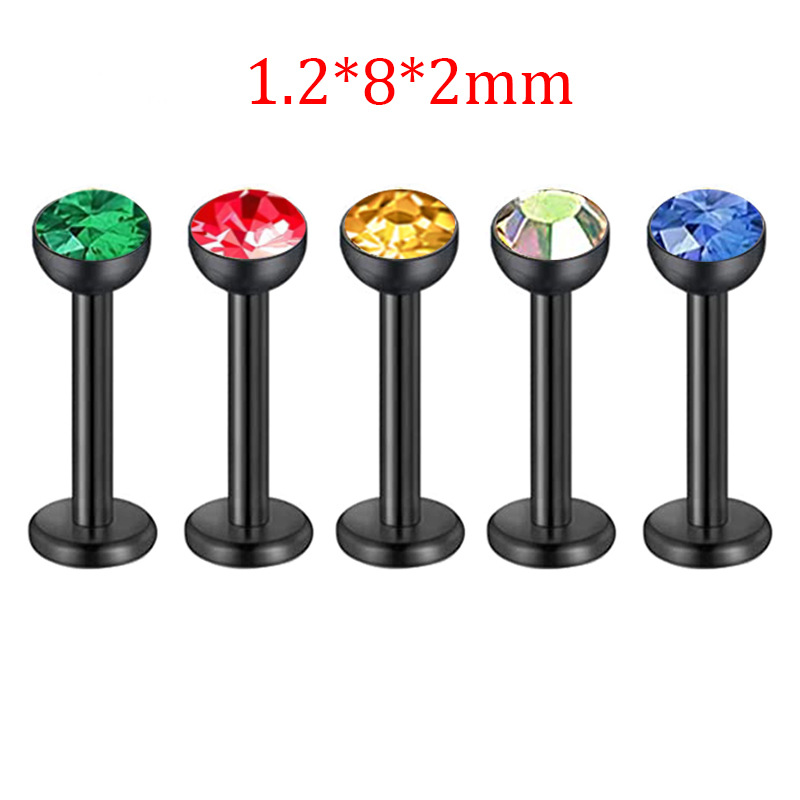 5 Sets Acrylic Star Lip Nail Ear Bone Nail T-Shaped Eyebrow Nail Nose Piercing Jewelry Stainless Steel Inner Outer Teeth - Image 5