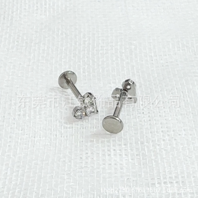 F136 Titanium Heart Shape Stud Earring with 5A Zircon for Cartilage Piercing - G23 Titanium Alloy Body Jewelry - Image 4
