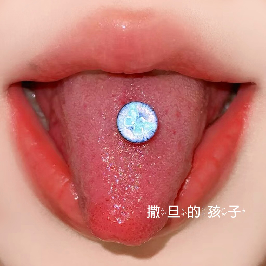 Butterfly Tongue Barbell 316L Surgical Steel Purple Tongue Ring Tongue Piercing Jewelry 1.6mm 20mm - Image 4