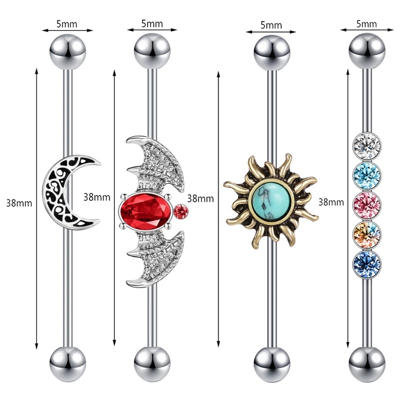 316L Titanium Steel Punk Style Bridge Ear Nail Retro Wine Nail Ear Puncture Earring - Image 4