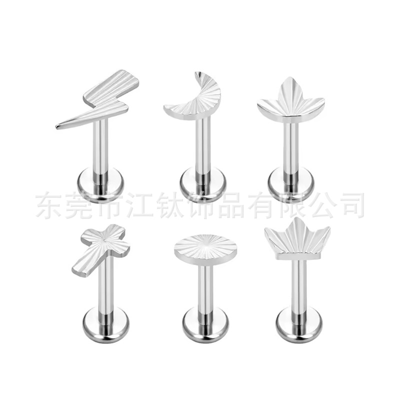 F136 Titanium Butterfly Love Leaf Stud Ear Bone Cartilage Earring Lip Nose Body Piercing Jewelry - Image 5