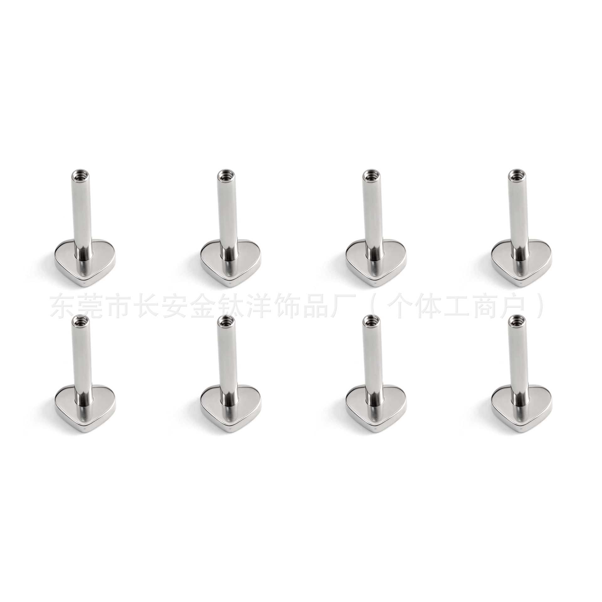 F136 Titanium Internal Thread Heart Base Lip Stud Tongue Stud Ear Stud Cartilage Stud G23 Titanium Alloy Piercing Jewelry - Image 5