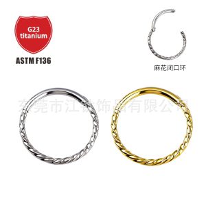 Titanium Earring Hoops 16G Gold Plated CZ Twisted Cartilage Helix Ear Piercing Jewelry
