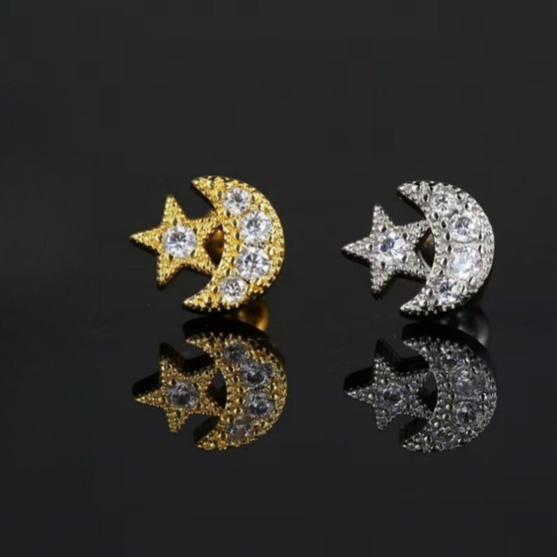 Zircon Screw Ball Ear Bone Nail Small Stainless Steel Earring Fashion - Image 3