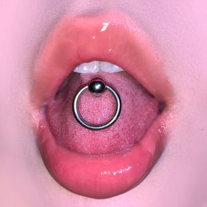 Titanium Steel Punk Style Ring Tongue Barbell for Drinking - Special Shaped Tongue Nail - Amazon Piercing Jewelry Wholesale