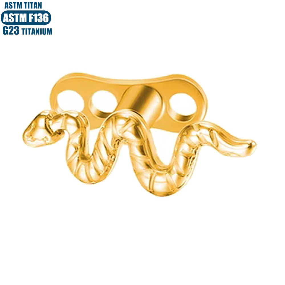 F136 Titanium Snake Buried Nail Internally Threaded Implant Grade Body Piercing Jewelry Clavicle Subdermal Implant Bone Nail with Base - Image 3