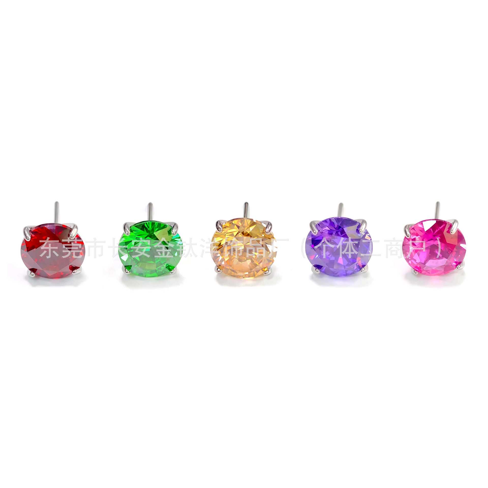 F136 Titanium Pin-Style Claw-Set 5A Zircon Lip Stud Nose Stud Ear Stud G23 Titanium Alloy Piercing Jewelry - Image 3