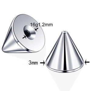 F136 Titanium Alloy Subculture Devil Nail Eyebrow Barbell Cone Spike Dimple Piercing Jewelry