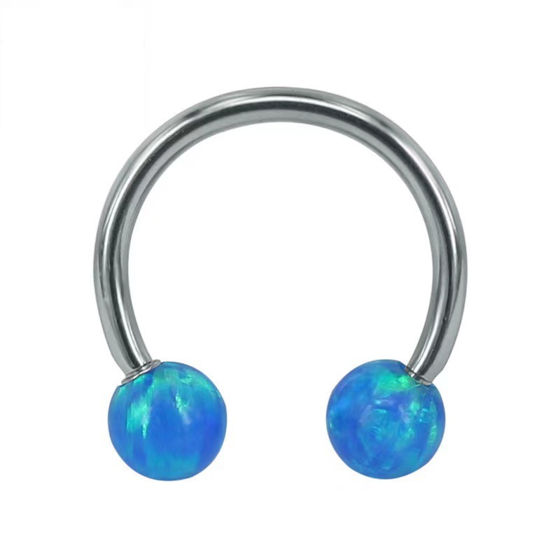 True Opal G23 Titanium Nose Ring Nose Stud Earrings External Teeth Piercing Jewelry - Image 2
