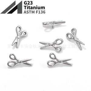 F136 Titanium Internal Thread Scissors Earrings Nose Studs Ear Bone Studs Cochlear Studs G23 Titanium Alloy Body Piercing Jewelry