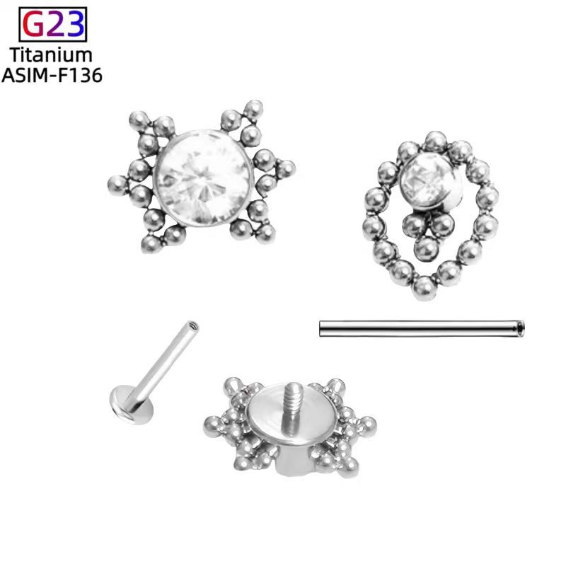 G23 Titanium Alloy Zircon Stud Earring for Cartilage Piercing – Simple Geometric Ear Jewelry - Image 2