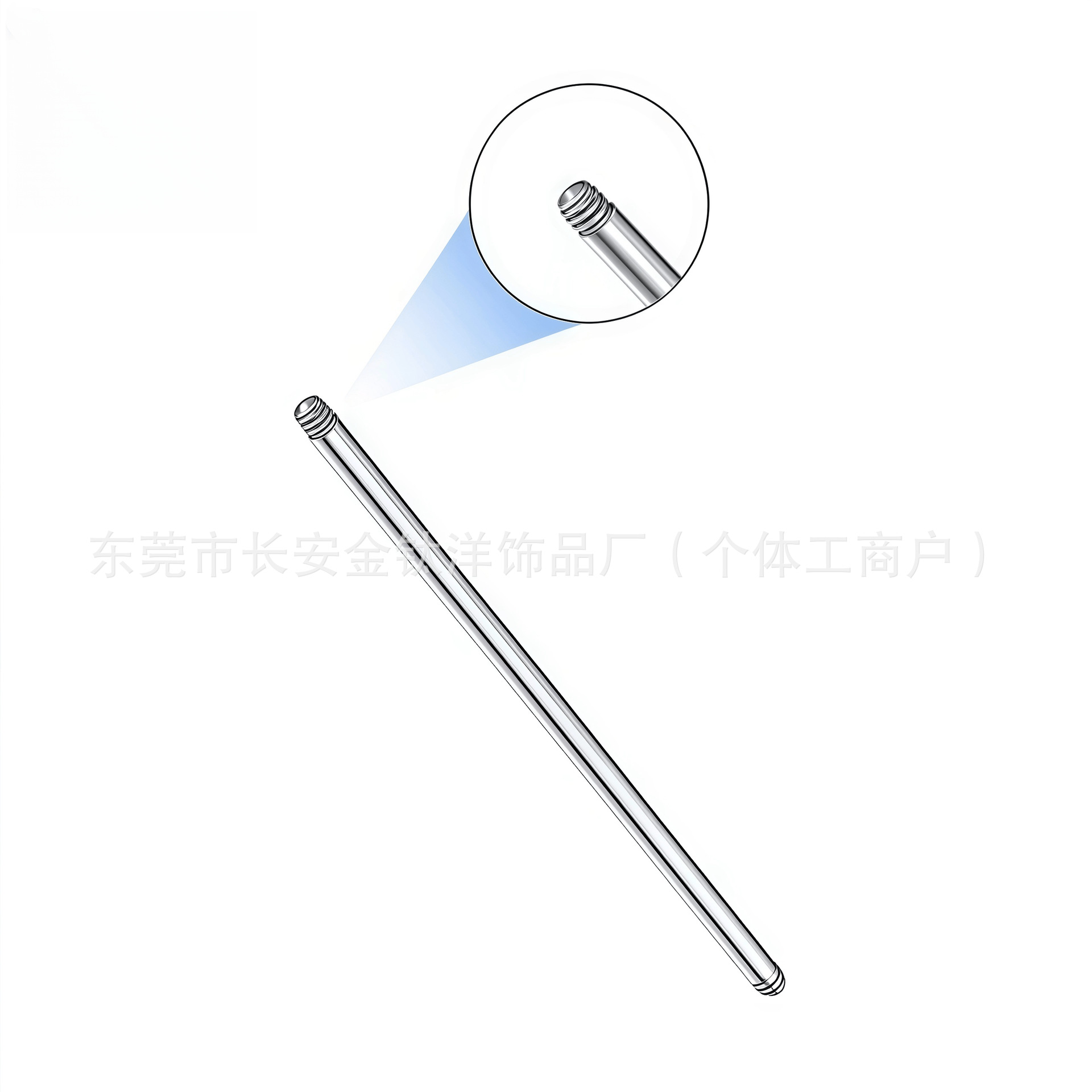 F136 Titanium External Thread Tongue Barbell Straight Rod G23 Titanium Alloy Body Piercing Replacement - Image 4