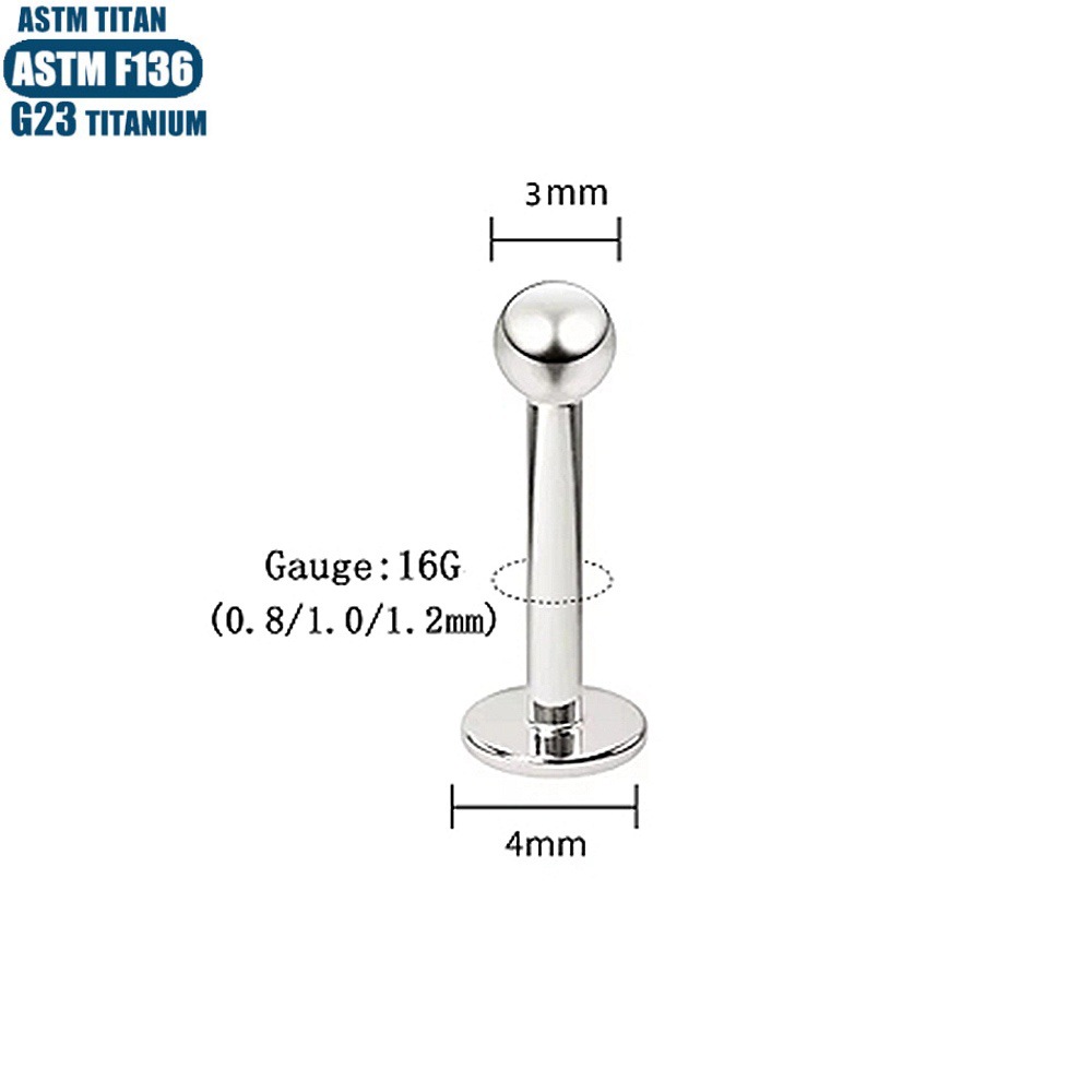 F136 Titanium Alloy Lip Ring Pin Round Ball Straight Rod Earrings Human Body Piercing Jewelry Tongue Stud Piercing Earrings Lip Stud - Image 2