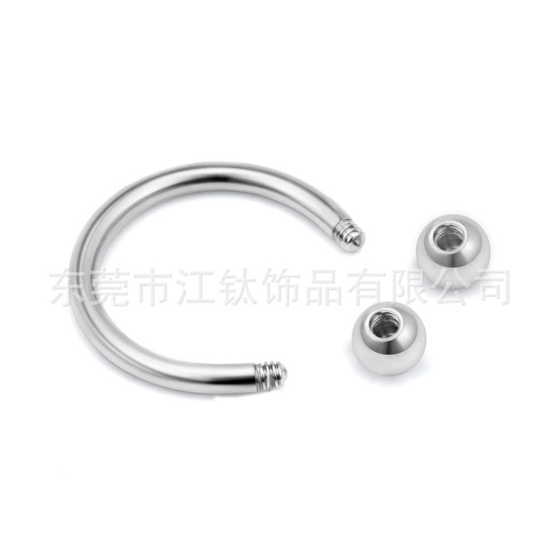 Jiangtai F136 Titanium C Horseshoe Ring Barbell External Thread G23 Titanium Alloy Body Piercing Jewelry Replacement Rod - Image 4