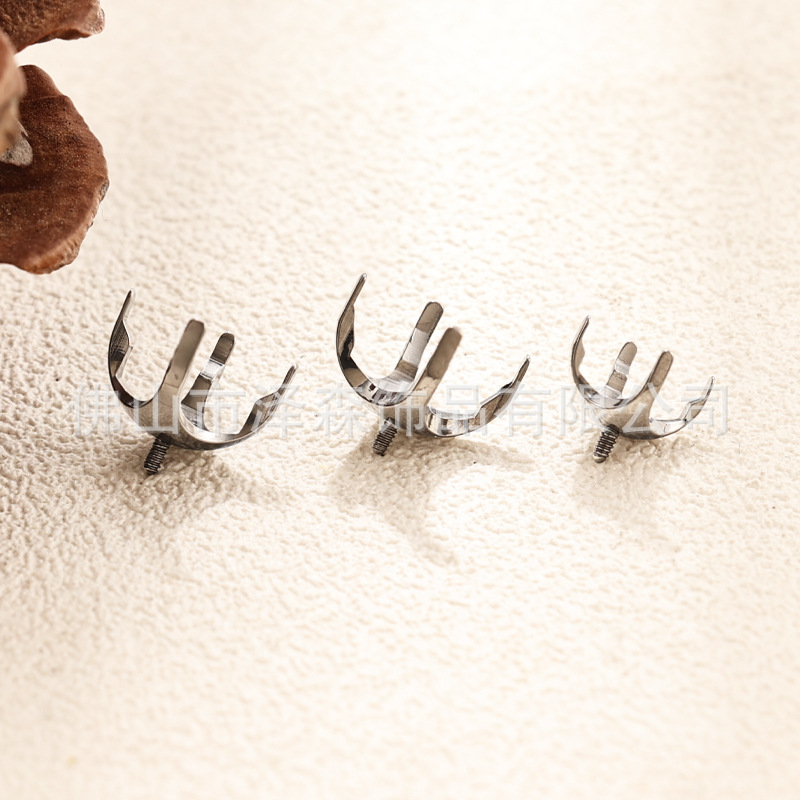 Zsen F136 Titanium Alloy Rose Cut Swarovski Four-Claw Prong Setting Flat Back Labret Stud Earring Lip Nail Head Bowl Holder - Image 5