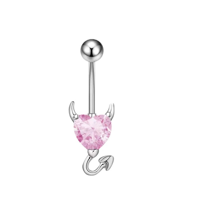 Gold Belly Button Ring Heart Zircon Dangle Navel Jewelry Nightclub Flash - Image 5