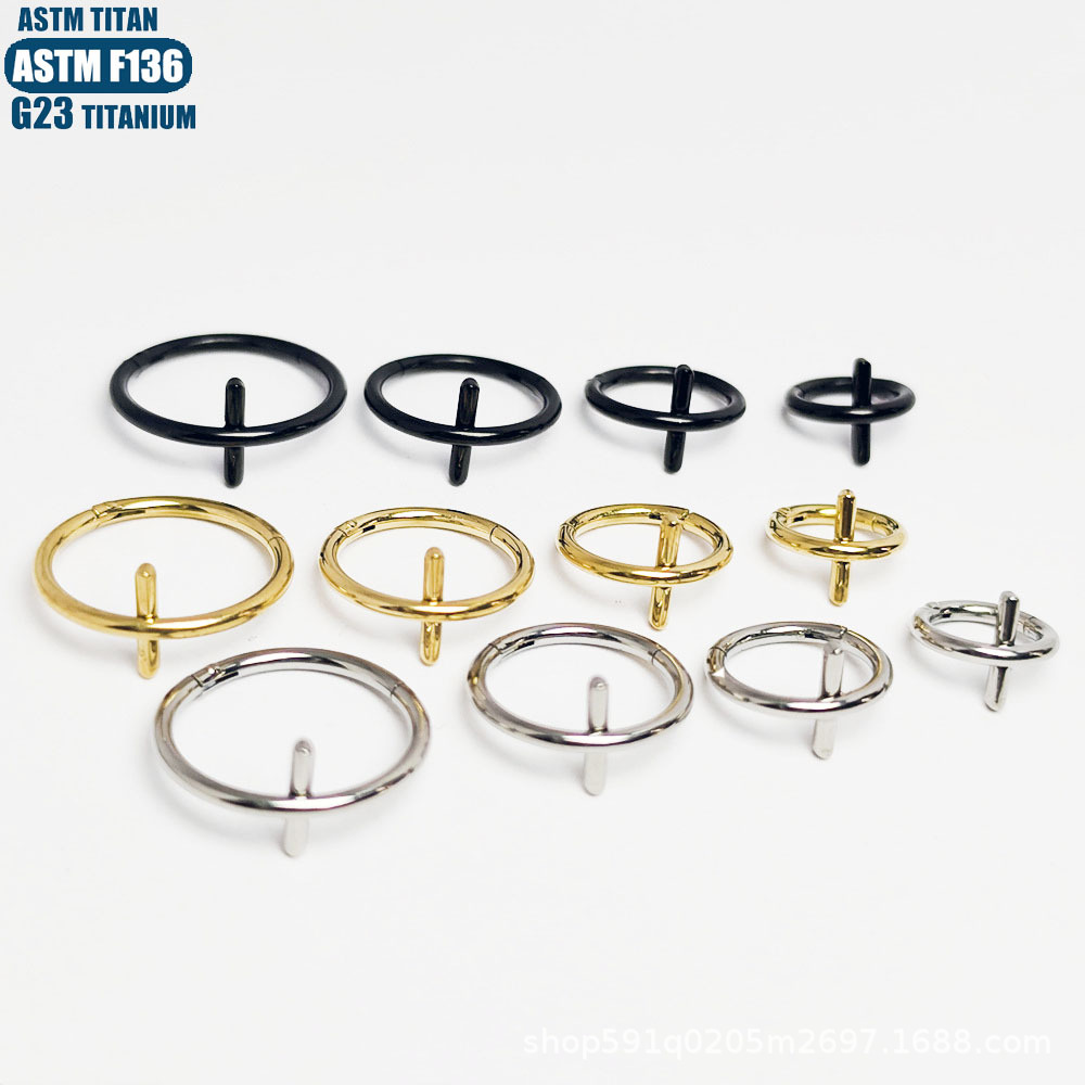 F136 Titanium Alloy Cross Seamless Nose Ring Closed Ring Implant Grade Tragus Cartilage Hoop - Image 2