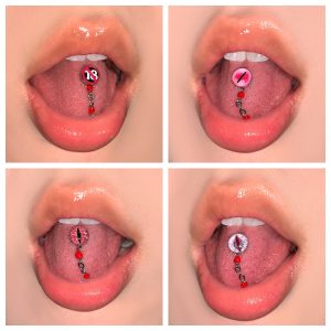 Retro Red Hot Girl Chain Tongue Piercing Titanium Steel Drinkable Retro Punk Piercing Jewelry Cross Border
