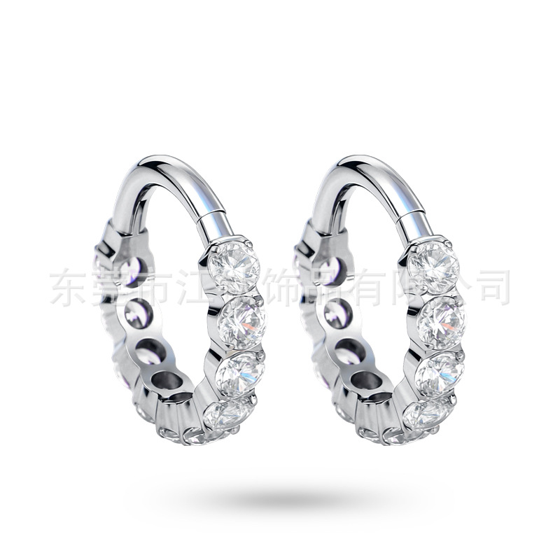 G23 Titanium Earring with Zircon - 1.2x10mm Cartilage Stud Geometric Piercing Jewelry - Image 5