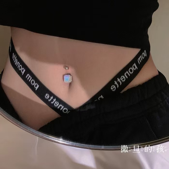 Satan's Child Xinghe Drunken Dream Navel Nail Spice Girls Titanium Steel Sexy European and American Belly Button Ring Dangle Navel Jewelry - Image 3