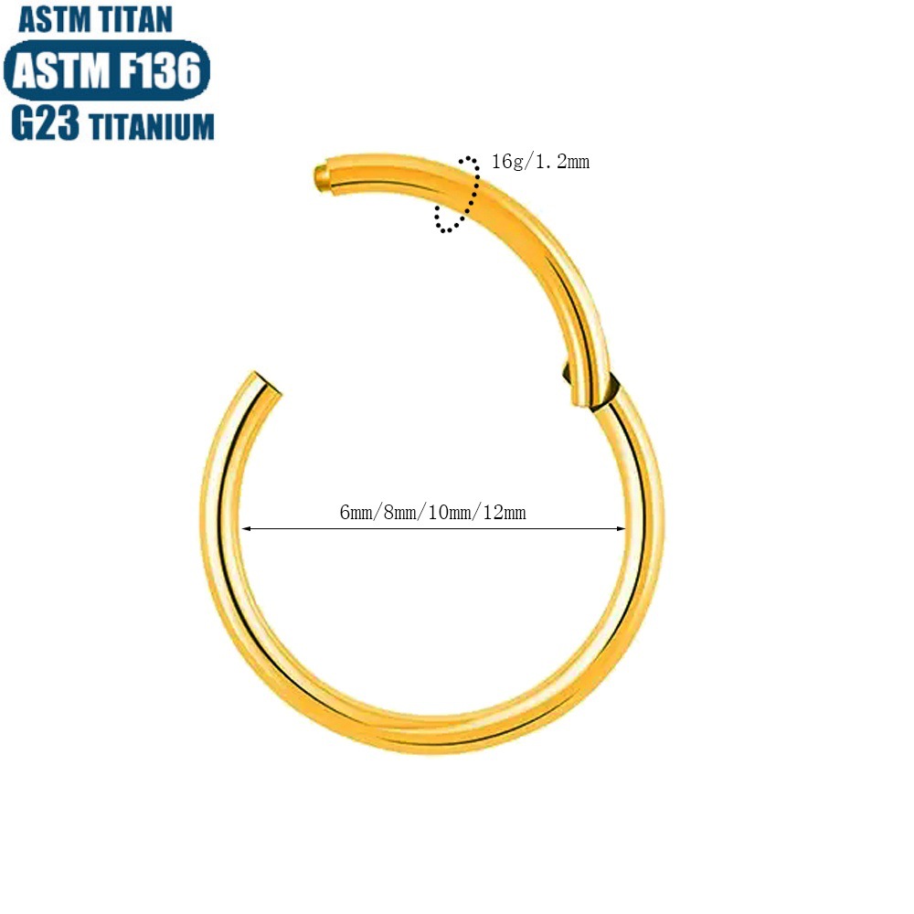 G23 Titanium Alloy Hinge Seamless Nose Ring Hoop Cartilage Earring for Women Men - Image 3
