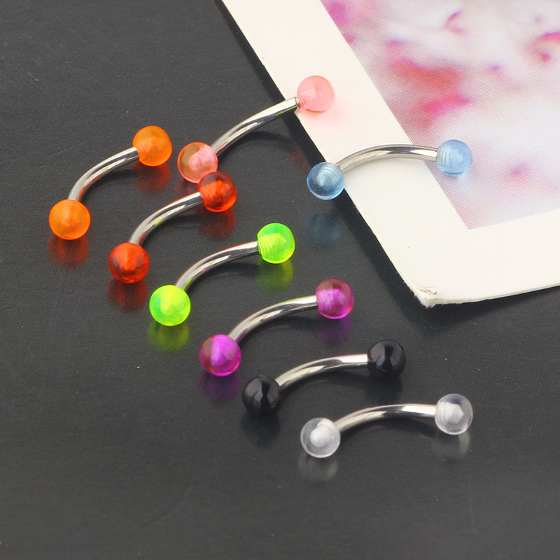 Stainless Steel Eyebrow Lip Nail Piercing Jewelry Acrylic Ball Earring Nose Stud - Image 3