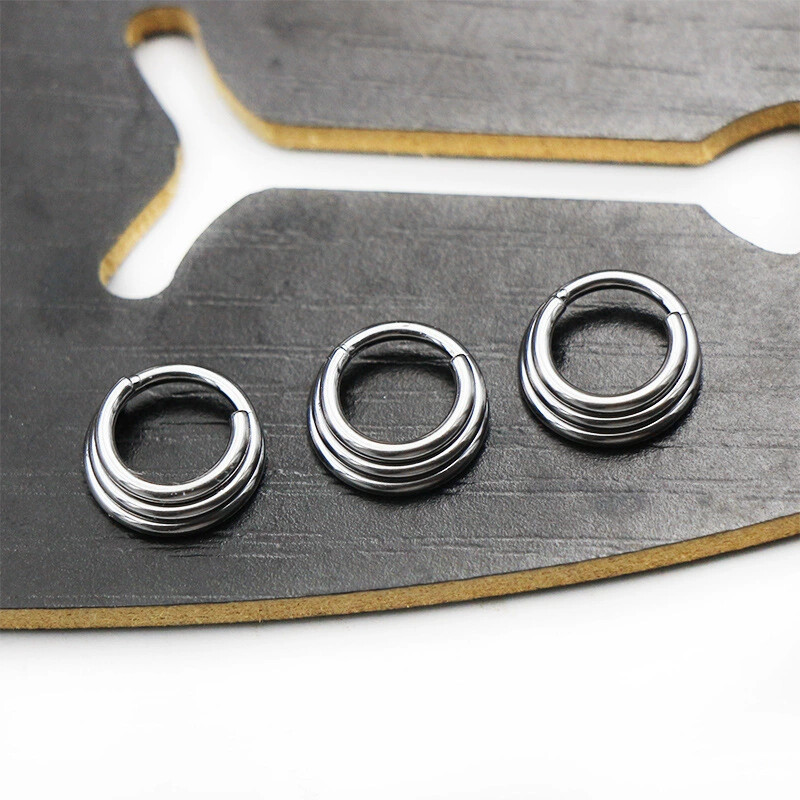 316L Stainless Steel Nose Ring Hoop 1.2x10mm Gold Closed Nose Piercing Jewelry - Image 2