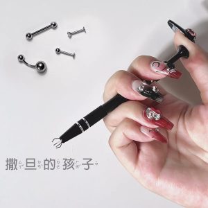 Bead Gripper Four-Claw Clip Screw Ball Gripper Tool for Body Piercing Jewelry