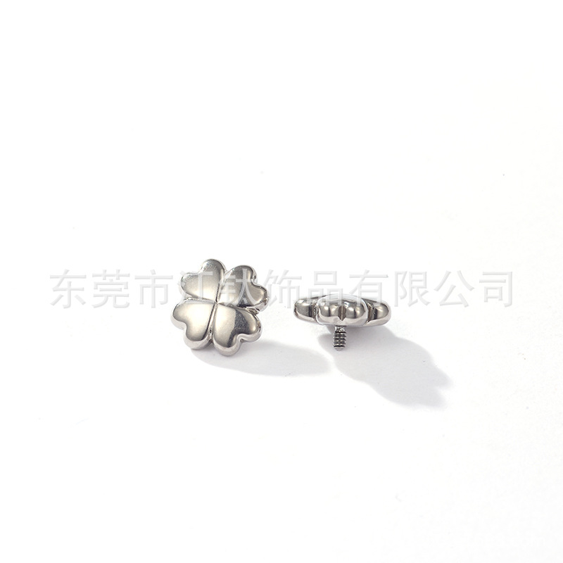 G23 Titanium Alloy Ear Stud Four-Leaf Clover Stars Love Moon Cartilage Piercing Jewelry - Image 5
