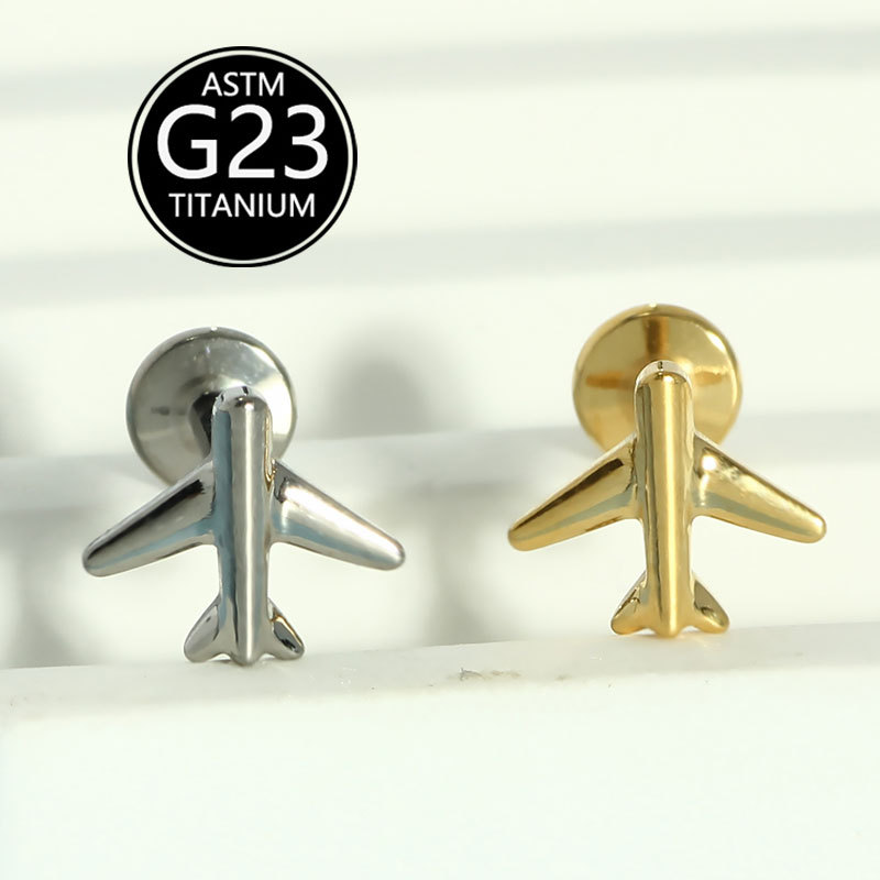 2025 New G23 Titanium Lip Labret Stud ASTM F136 Cool Stylish Aircraft Ear Bone Nail Piercing Jewelry - Image 5