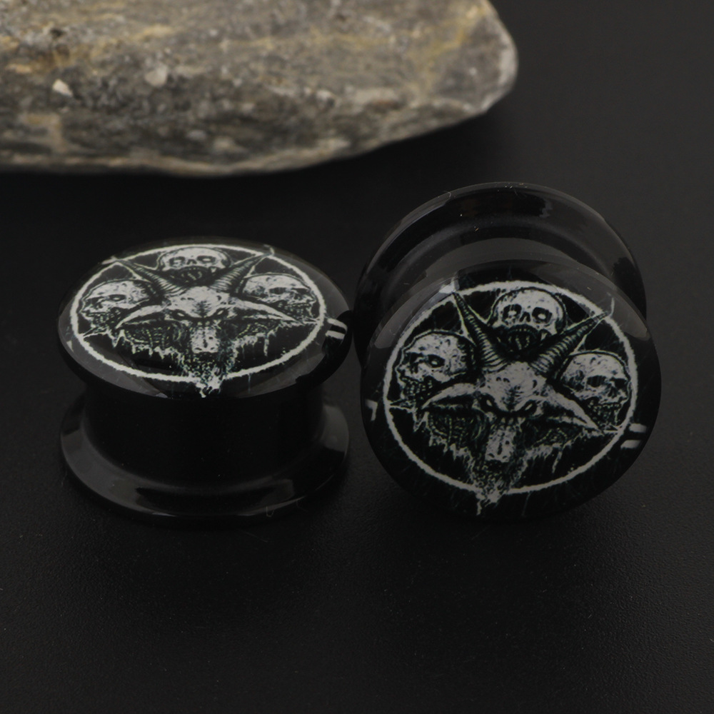 Five Claw Ghost Head Ear Piercing Jewelry 6mm 16mm Ear Stretching Tunnel Plug - Image 3